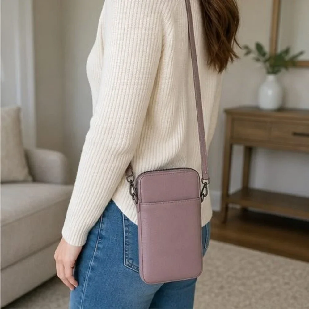 Mauve Faux Leather Bag